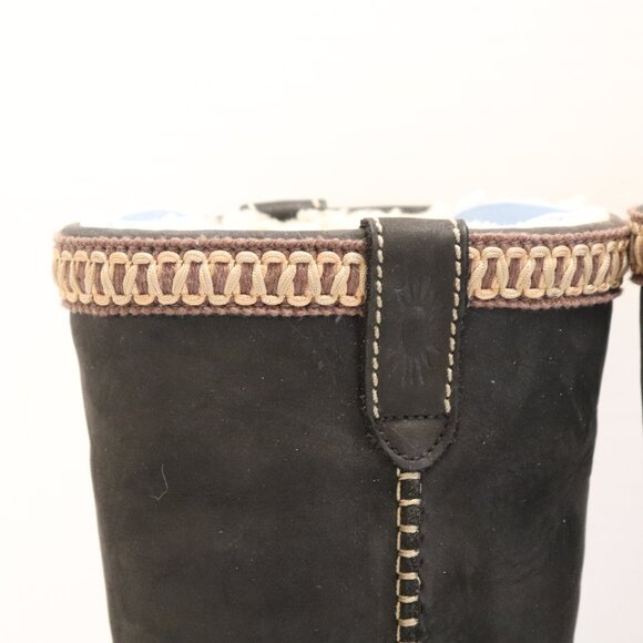 UGG USA Size 7 Women's Black Knee-High Boots Furr Lined Warm S/N 5139 - Picture 4 of 8